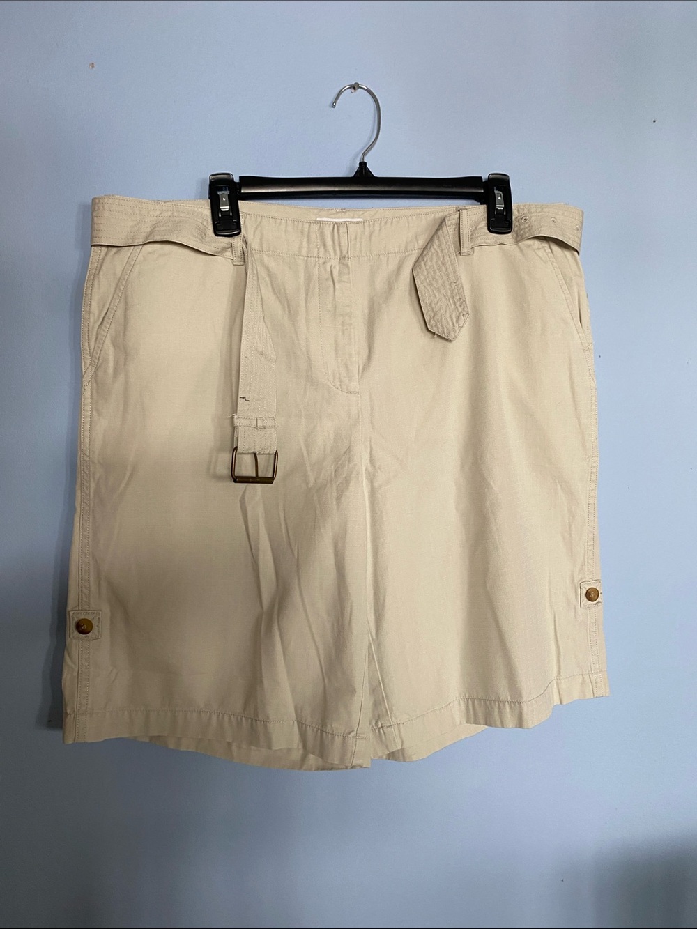 Charter Club Cream Utility Shorts with Belt